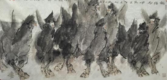 武海成 《瀚海無垠》 136x69cm