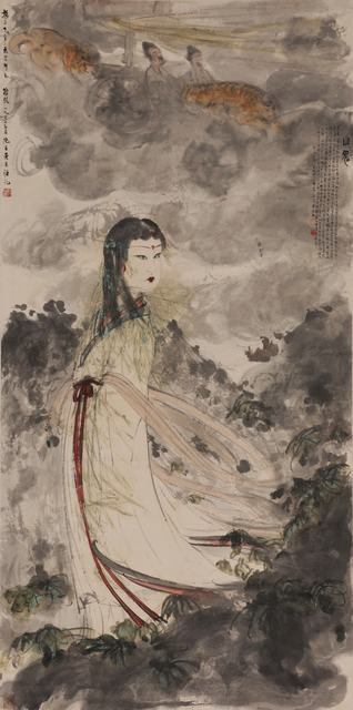 傅抱石 山鬼
镜心 设色纸本
133×66cm
1945年作