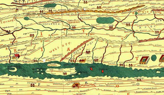 波伊廷格古地图被认为是一部古代公路地图