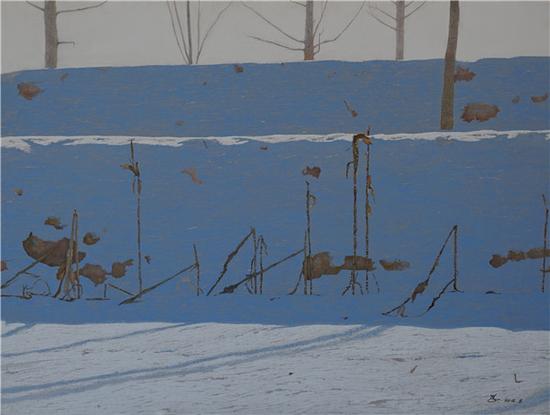 《蓝色变奏曲2》 布面油画 90x120cm 2015年