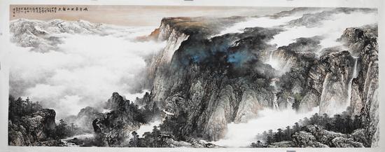 《峨眉全景》 500x193cm