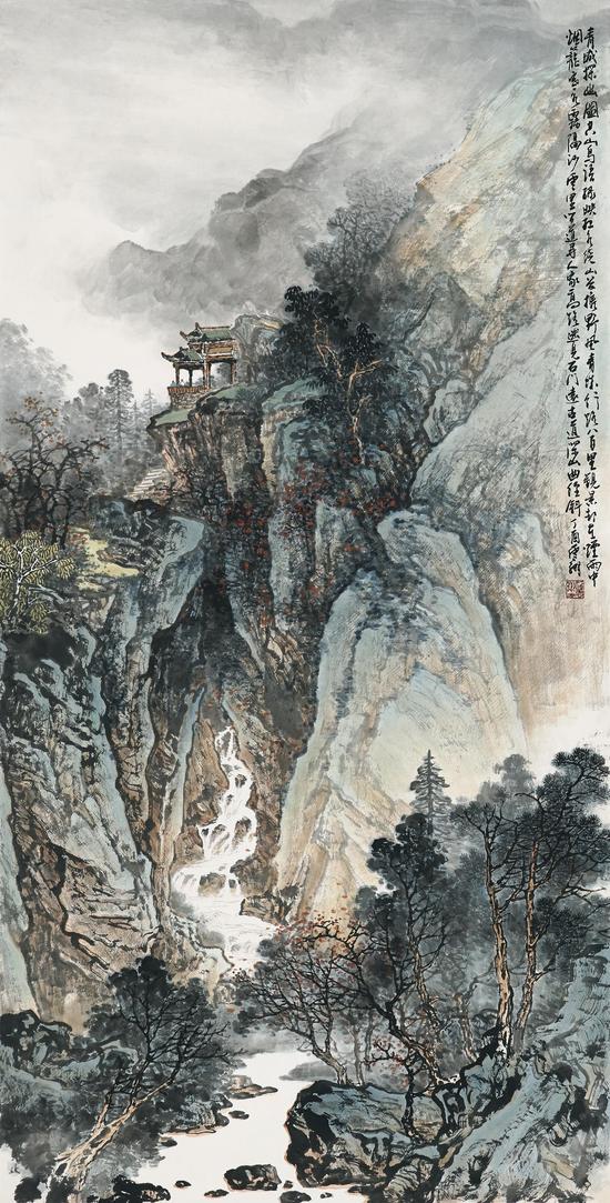 青城探幽图