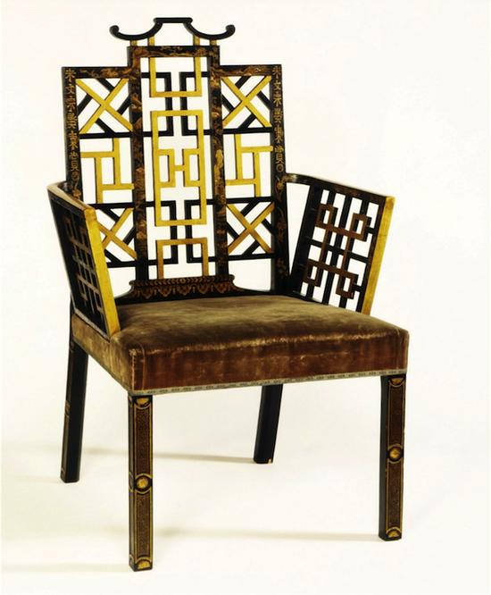 扶手椅,John Linnell设计,1754,灵感源于中国建筑