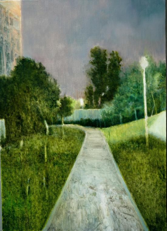 王洪凯《夜路》50x70cm 布面油画 2017年