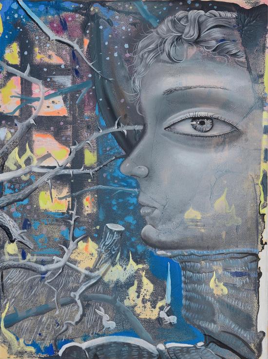 熊宇 2016年梦境屋 Dreamworld 70cm-50cm 布上油画 Oil on canvas 熊宇xiongyu