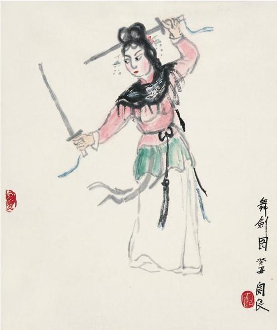 关良画作画