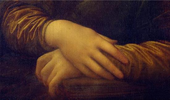 [意大利]达芬奇《蒙娜丽莎》局部，1505前后。