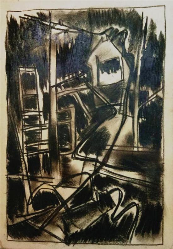 李山,无题,纸本炭笔,31×22cm