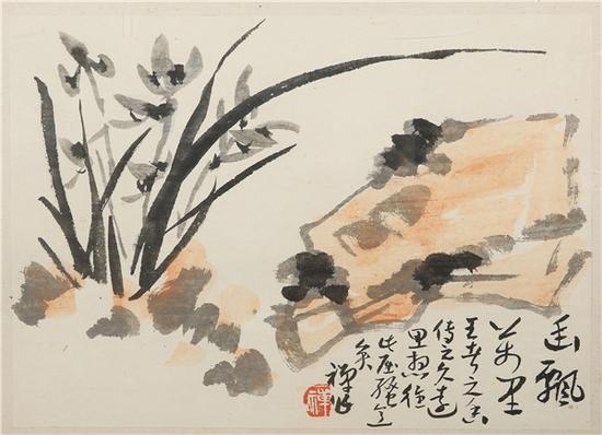 《香飘》李苦禅 设色纸本 32cm×44cm
