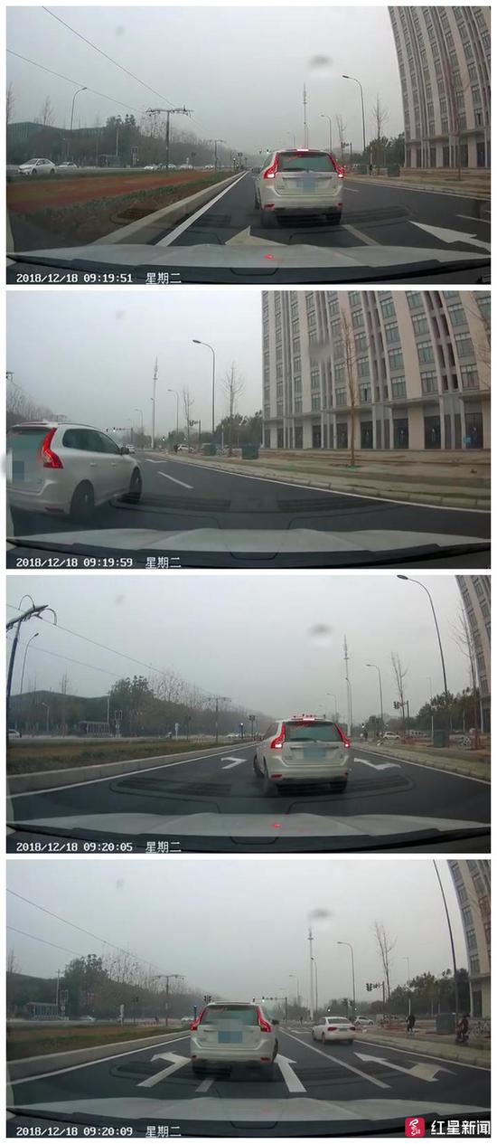 ↑行车记录仪记录了别车过程
