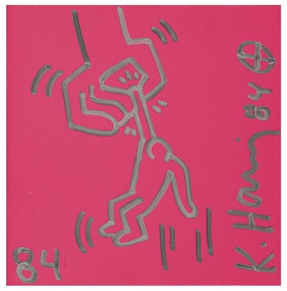 拍品编号:138,凯斯·哈林 (Keith Harring) 无题(被垂吊的男子), 1984年作拍品编号:138,凯斯·哈林 (Keith Harring) 无题(被垂吊的男子), 1984年作