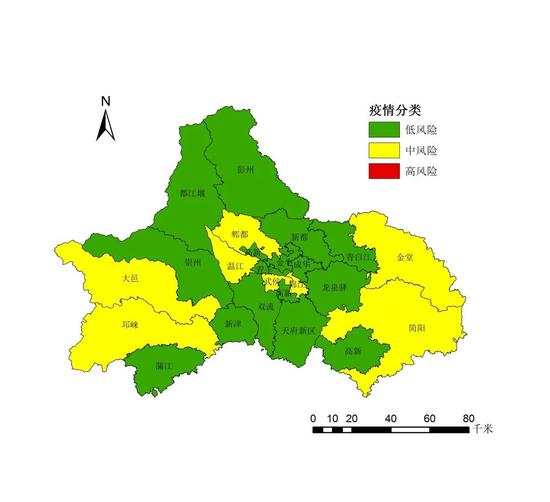 成都市区(市)县疫情分区分级地图 (截至3月4日24时)