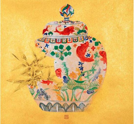 董津金 《眀瓷三号》 27.5x34.5cm