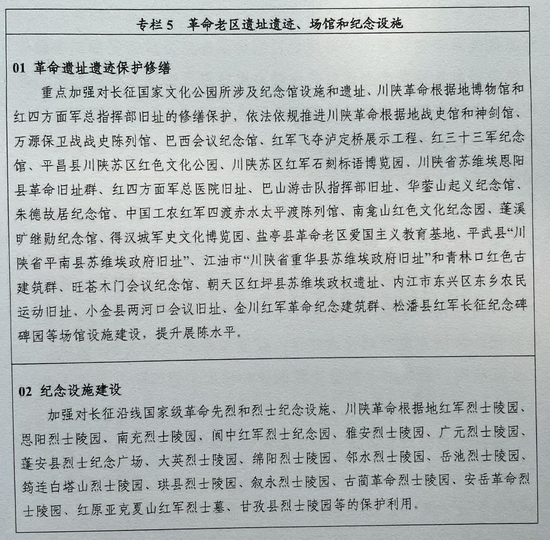 革命老区遗址遗迹、场馆和纪念设施