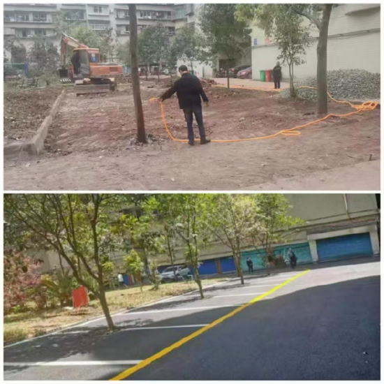 翠屏街道兴盛社区天平花园老旧小区改造前后对比图