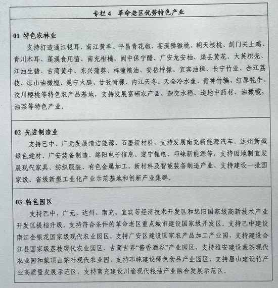 革命老区优势特色产业