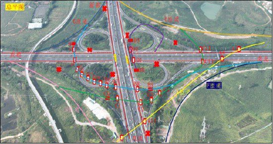 G4202成都绕城高速公路螺蛳坝枢纽封闭施工平面示意图