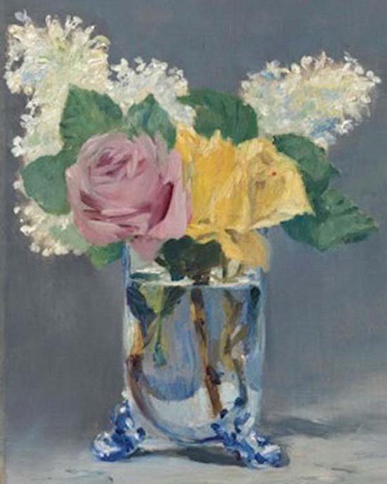 马奈《丁香与玫瑰》，1882年，成交价格：12，968，750美元