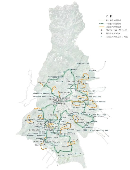 一级、二级遗产步道环线示意图