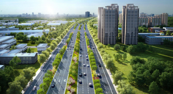 ↑五环路（双流段）花园路-志翔路改造段效果图