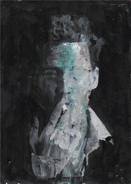 陈瑞峰《通过网络知道你1》纸本丙烯 22X30 cm 2017