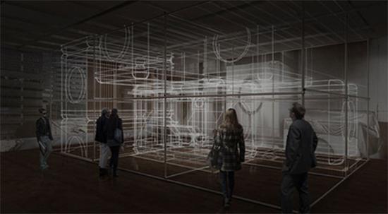 斋藤精一+Rhizomatiks《Power of Scale》2018年 装置作品