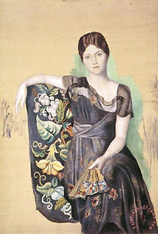 《奥尔嘉在扶手椅里的肖像》,毕加索,1918年