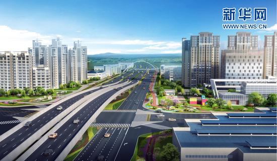 五环路双流段花园路节点效果图