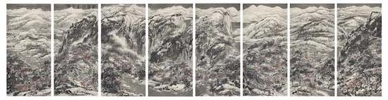 崔如琢，《葳蕤雪意江南》， 2013年 ，295×1152cm