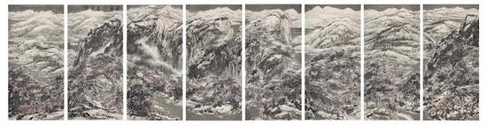 崔如琢,《葳蕤雪意江南》, 2013年 ,295×1152cm