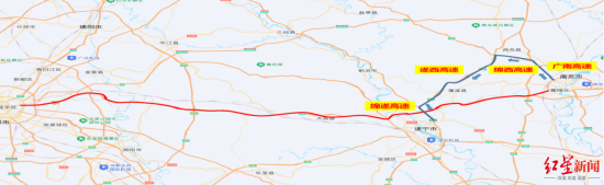 ▲南充至遂宁方向车辆绕行线路