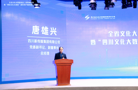 四川新传媒集团有限公司党委副书记、副董事长、总经理唐雄兴发言