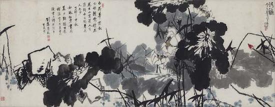 《清秋》，140x359cm，1983年