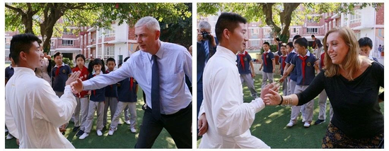 法国校长体验中国武术课