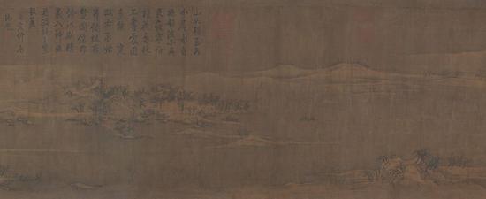 宋 徽宗《雪江归棹图》卷 绢本