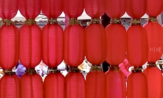 公园灯笼高高挂 飘香腊梅水上游