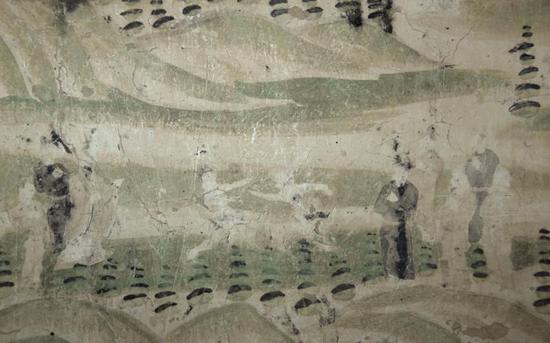敦煌石窟的运动壁画。