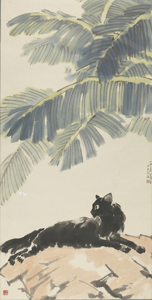 徐悲鸿《芭蕉黑猫》