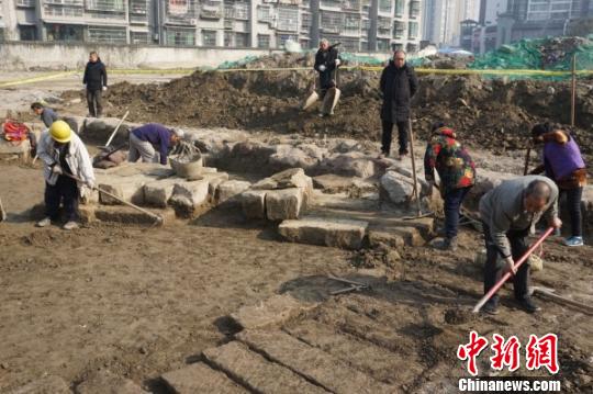 图为绵阳市三台县发现明清时期文庙建筑基址。 绵阳市博物馆提供