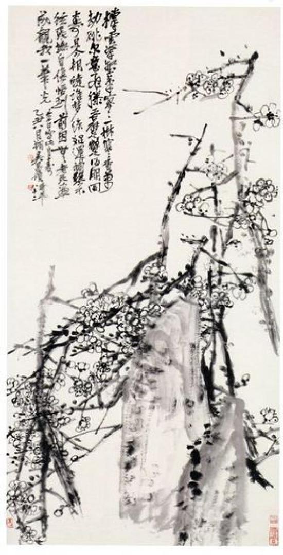 日本东京国立博物馆收藏的吴昌硕《墨梅图》即来自于青山杉雨