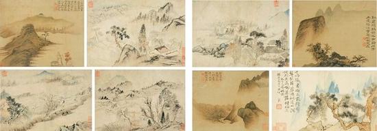 《山水册》 石涛 清康熙三十四年（1695年）纸本或绢本设色 四川博物院藏
