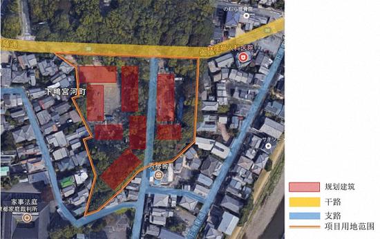 住宅建设用地范围与建筑规划位置图示。 作者 绘