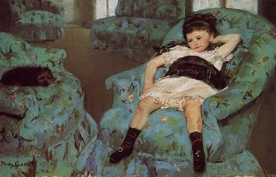 《蓝色扶手椅上的小女孩》,1878