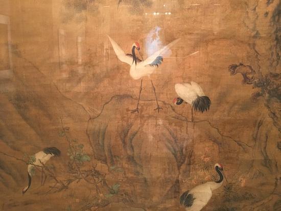 郎世宁 《九鹤图》(局部)