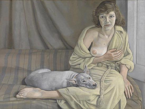 弗洛伊德作品《女孩和白狗》(1950-51) 图片来源:Tate