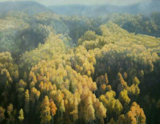 马一平《呼吸 喀纳斯》120x90cm