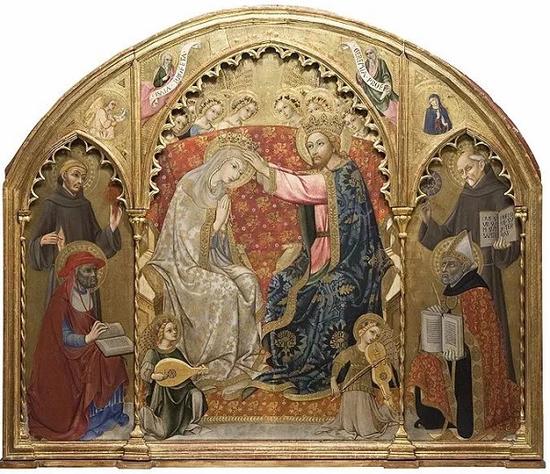 © Su concessione del Ministero dei beni e delle Attività culturali e del turismo- Polo Museale della Toscana。 Foto Archivio Pinacoteca Nazionale di Siena 萨诺·皮埃特罗 《圣母加冕》 1450—1460 意大利锡耶纳国家美术馆藏