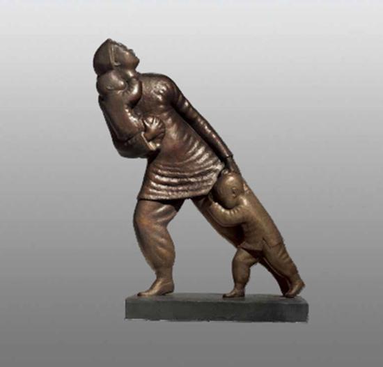 滑田友,《轰炸》,雕塑,116×90×37cm ,1946 年