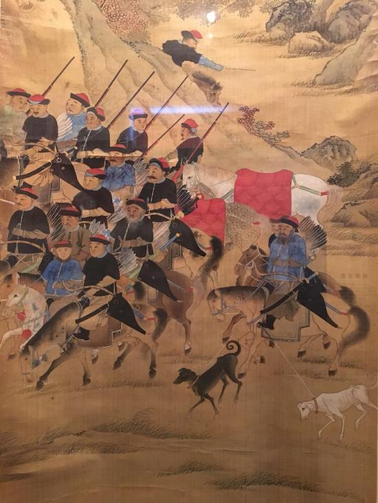 清狩猎图十二通景屏(局部)