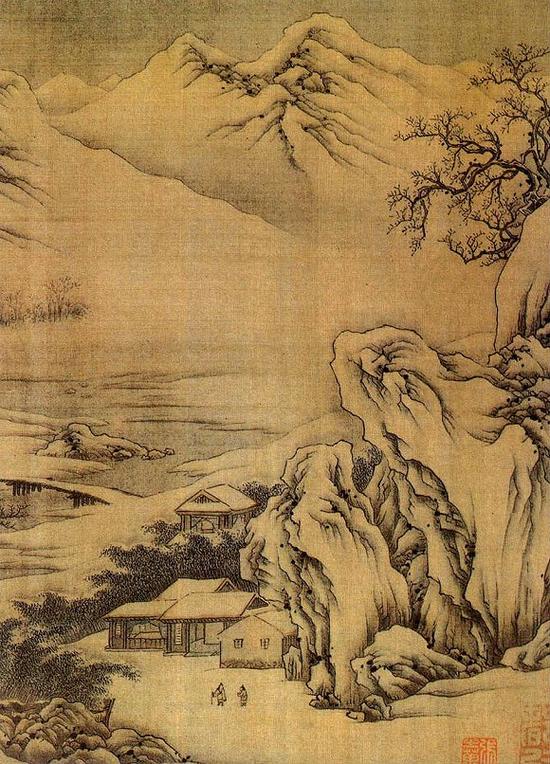 唐代王维 《江干雪霁图卷》